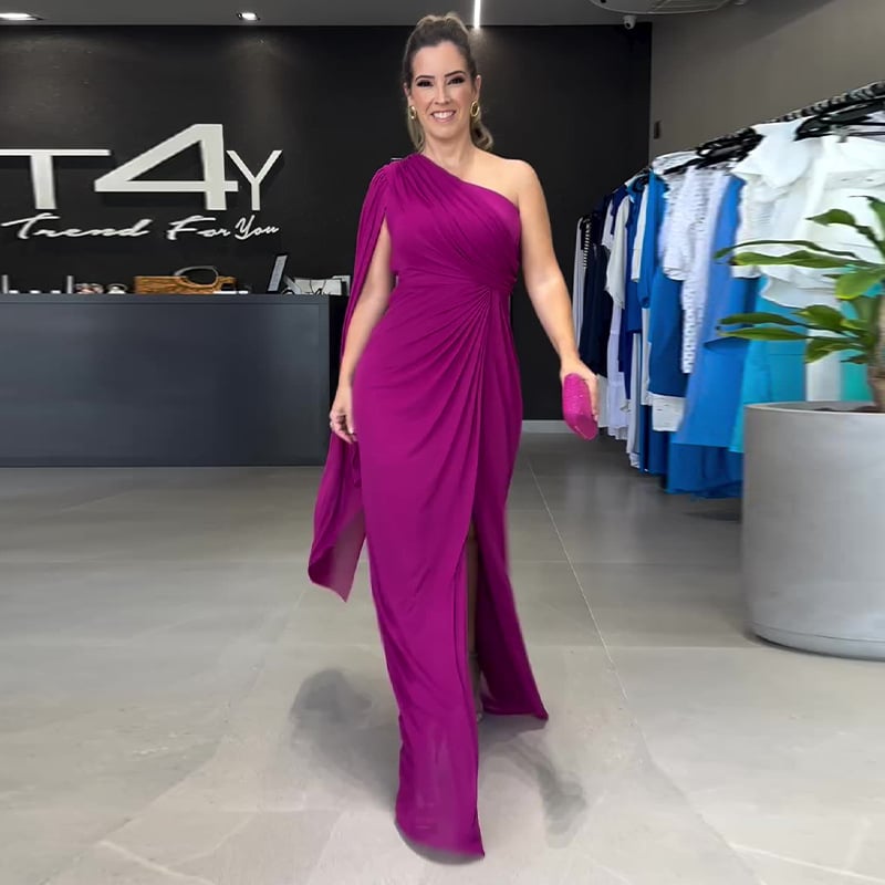 Fashion Raglan Sleeve Split Dress