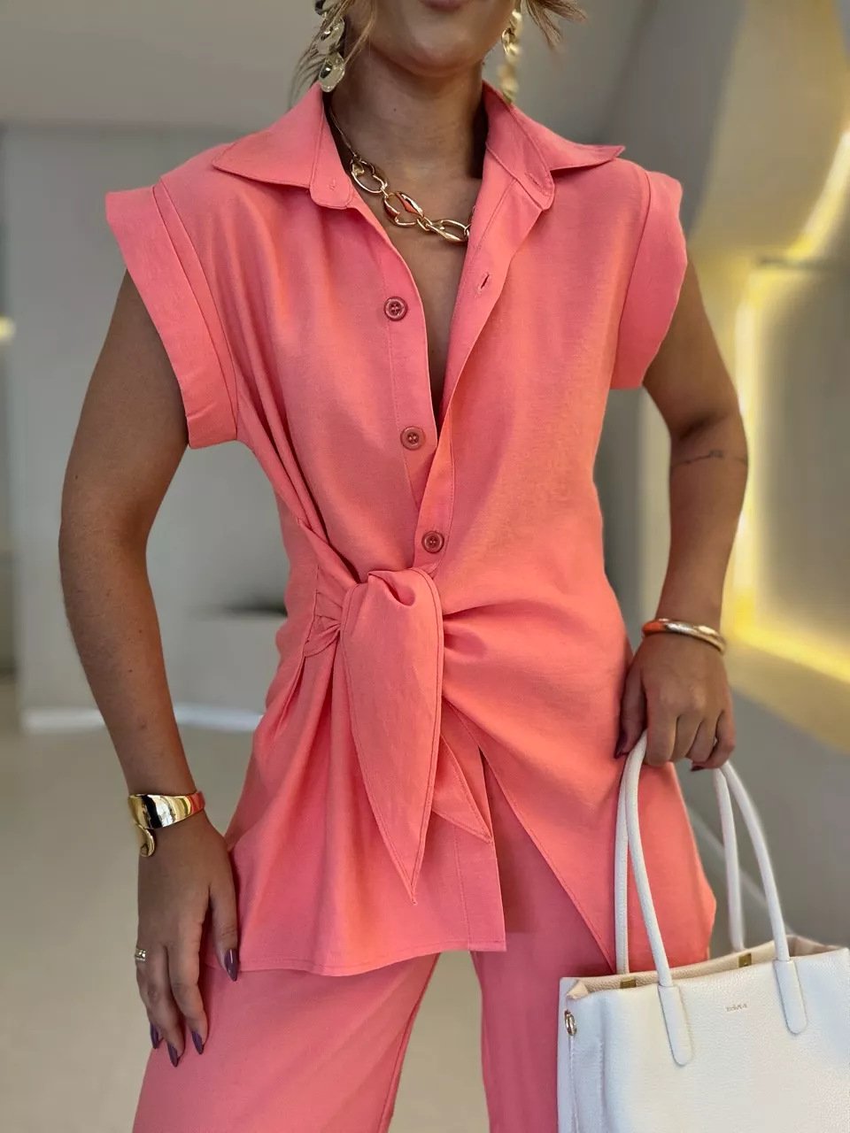 Chic Tie-Front Outfit Set