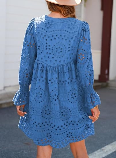 2025 New Arrival- Casual Eyelet Lace Dress for Women