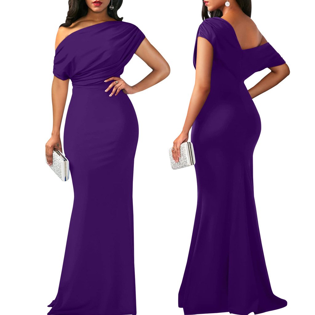 2025 New Women's Elegant Sleeveless Off-Shoulder Bodycon Evening Dress
