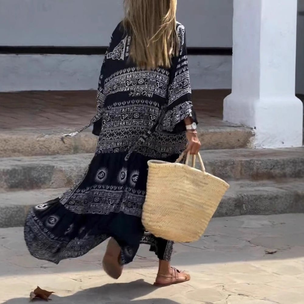 Bohemian Ethnic Print Vacation Dress