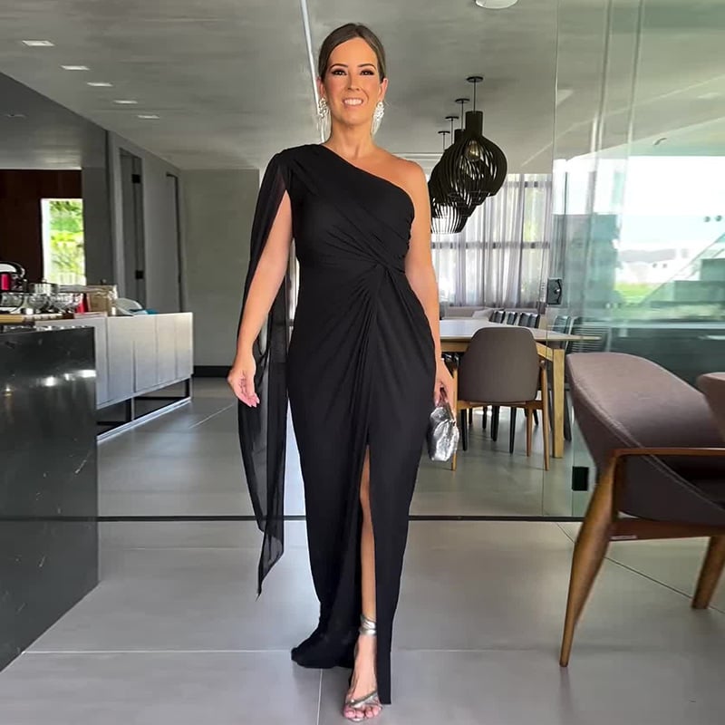 Fashion Raglan Sleeve Split Dress