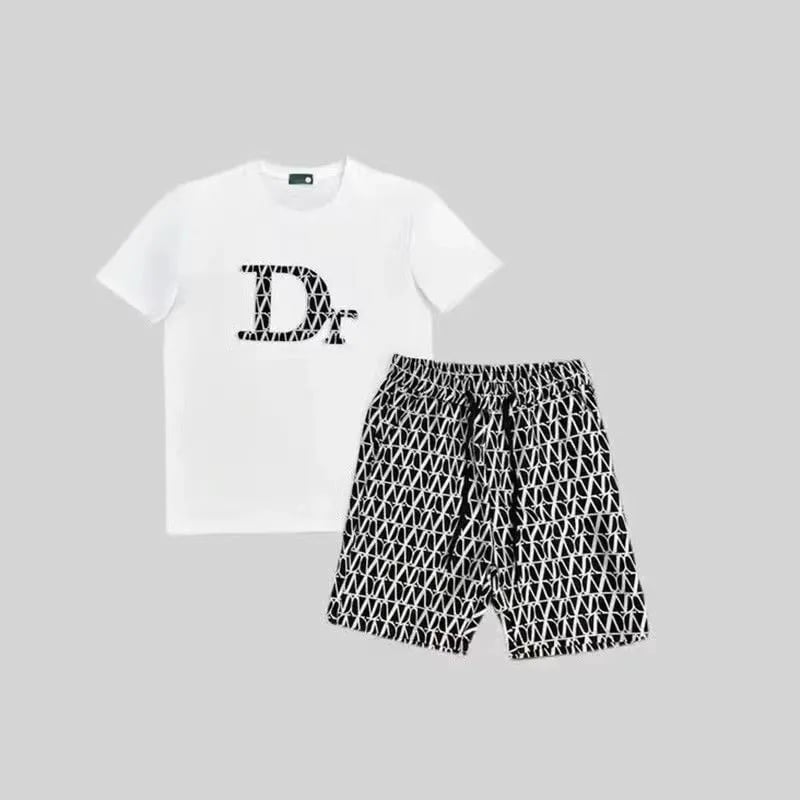 Men's casual wear set embroidered bear pattern