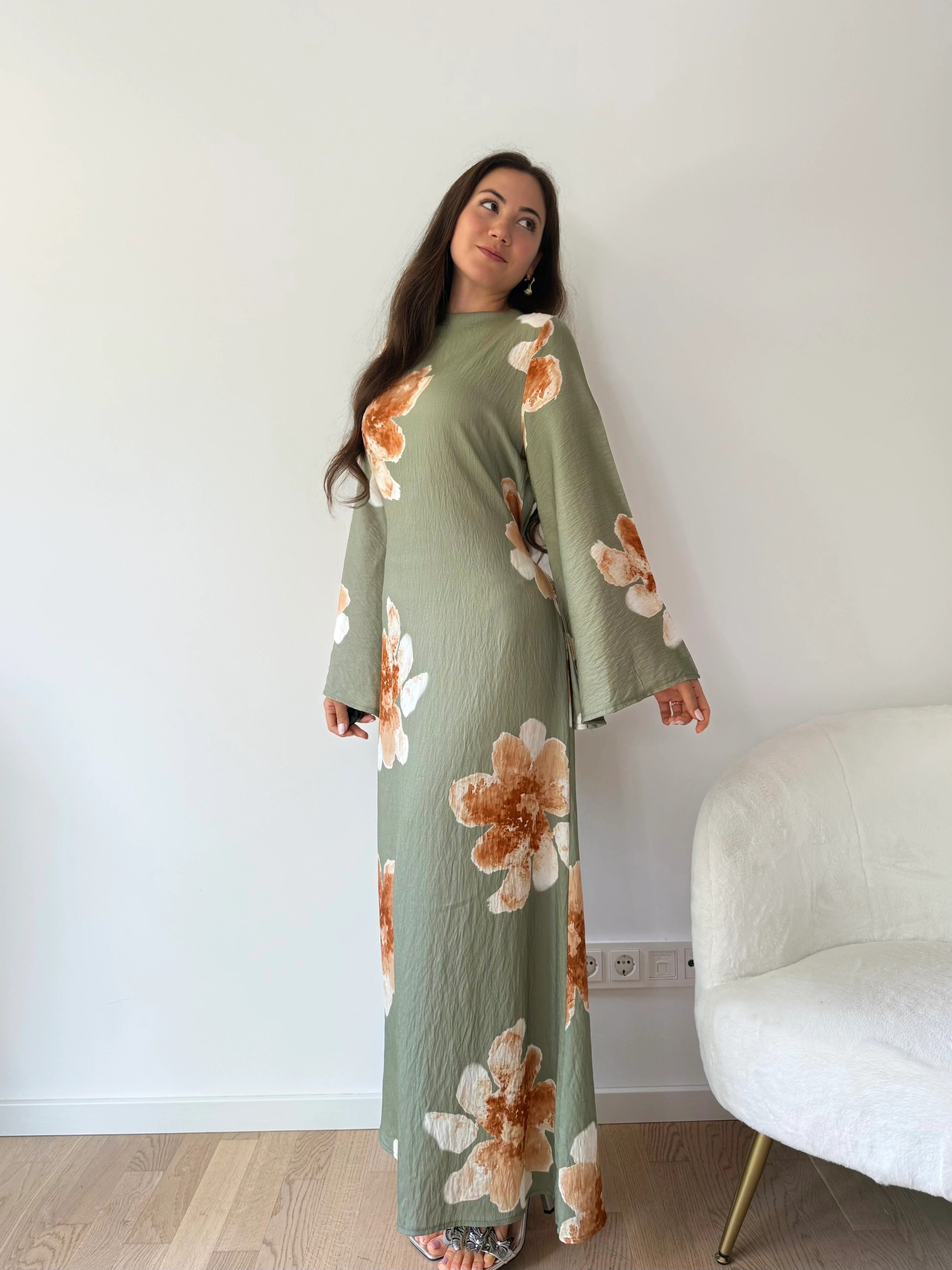 Almost Gone! Ankle-Length Floral Maxi Dress(BUY 2 FREE SHIPPING)