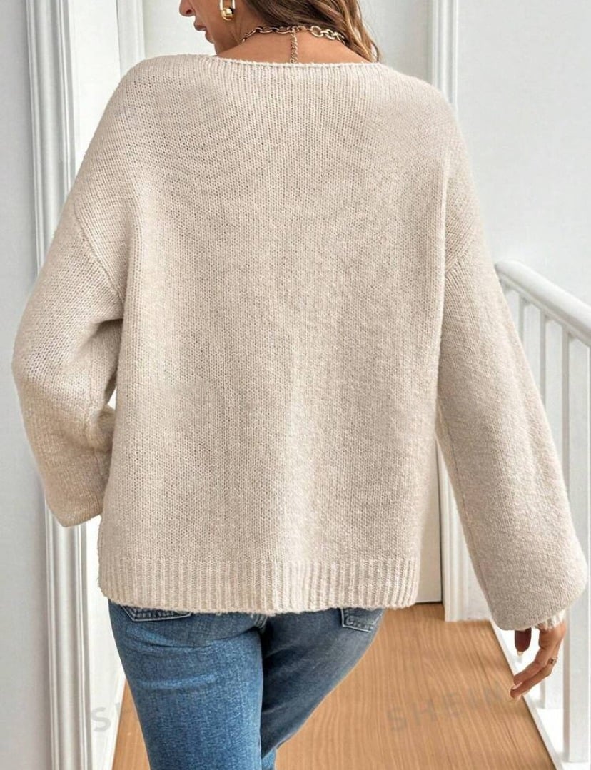 Gunilla knitted cardigan with tie details - Beige