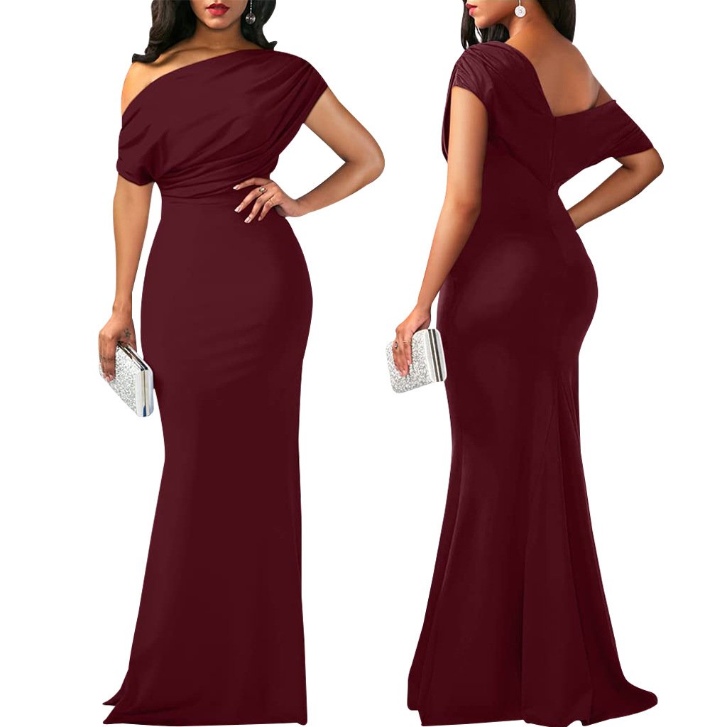 2025 New Women's Elegant Sleeveless Off-Shoulder Bodycon Evening Dress