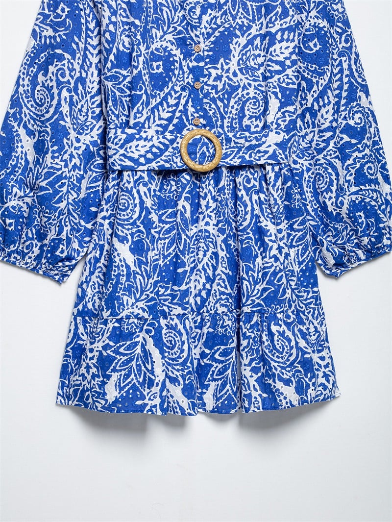 CHARLOTTE | Boho Belted Mini Dress