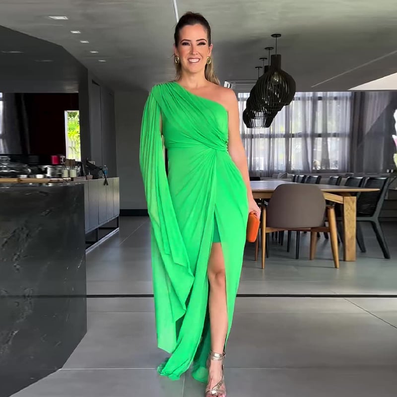 Fashion Raglan Sleeve Split Dress