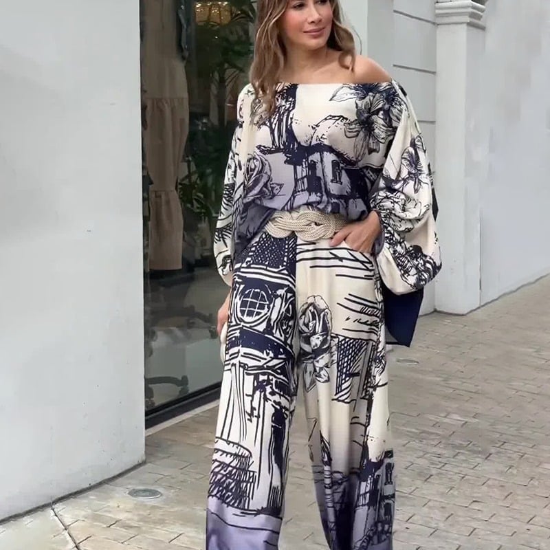 Fashion Printed Loose Two-piece Set