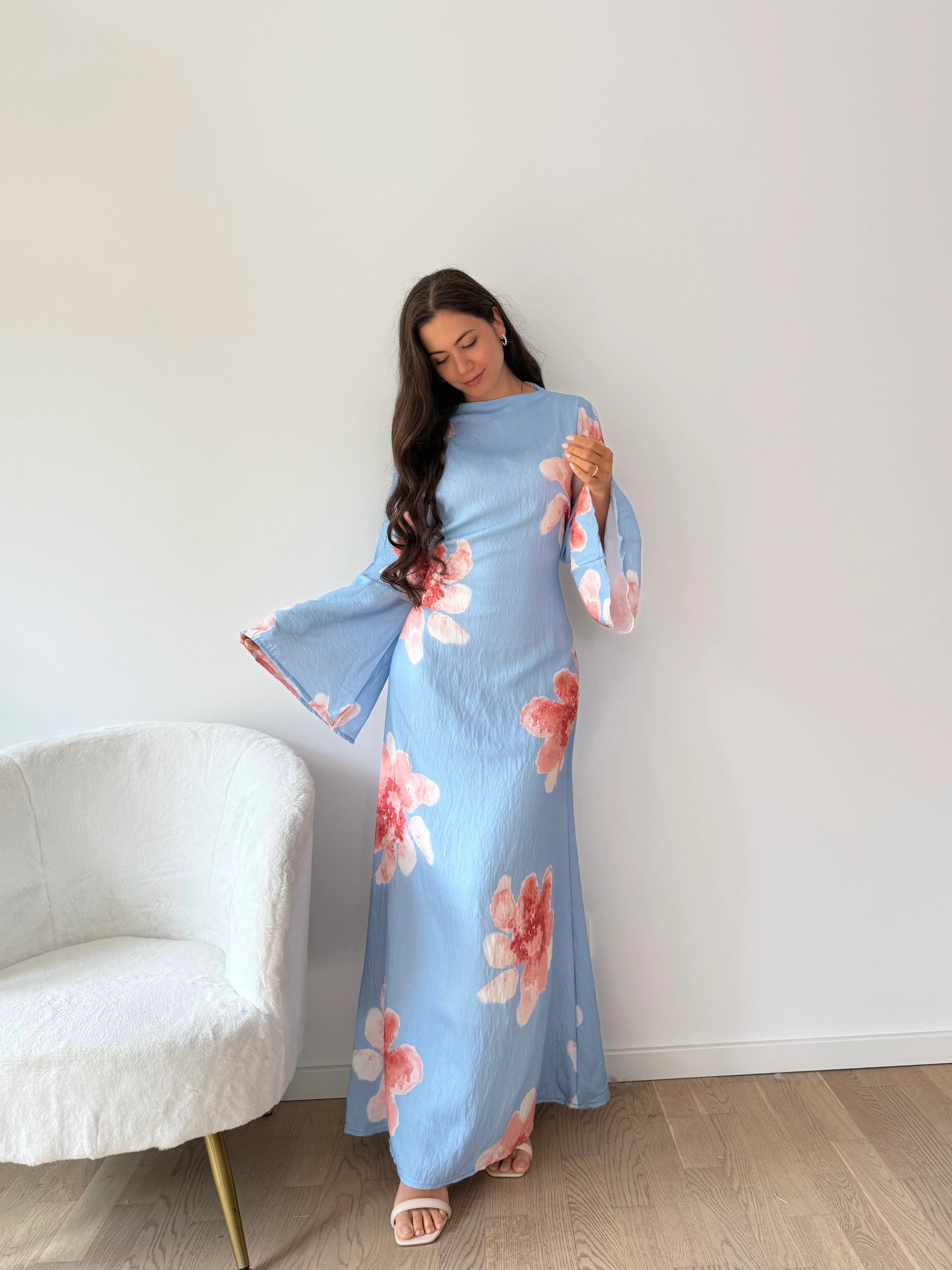 Almost Gone! Ankle-Length Floral Maxi Dress(BUY 2 FREE SHIPPING)