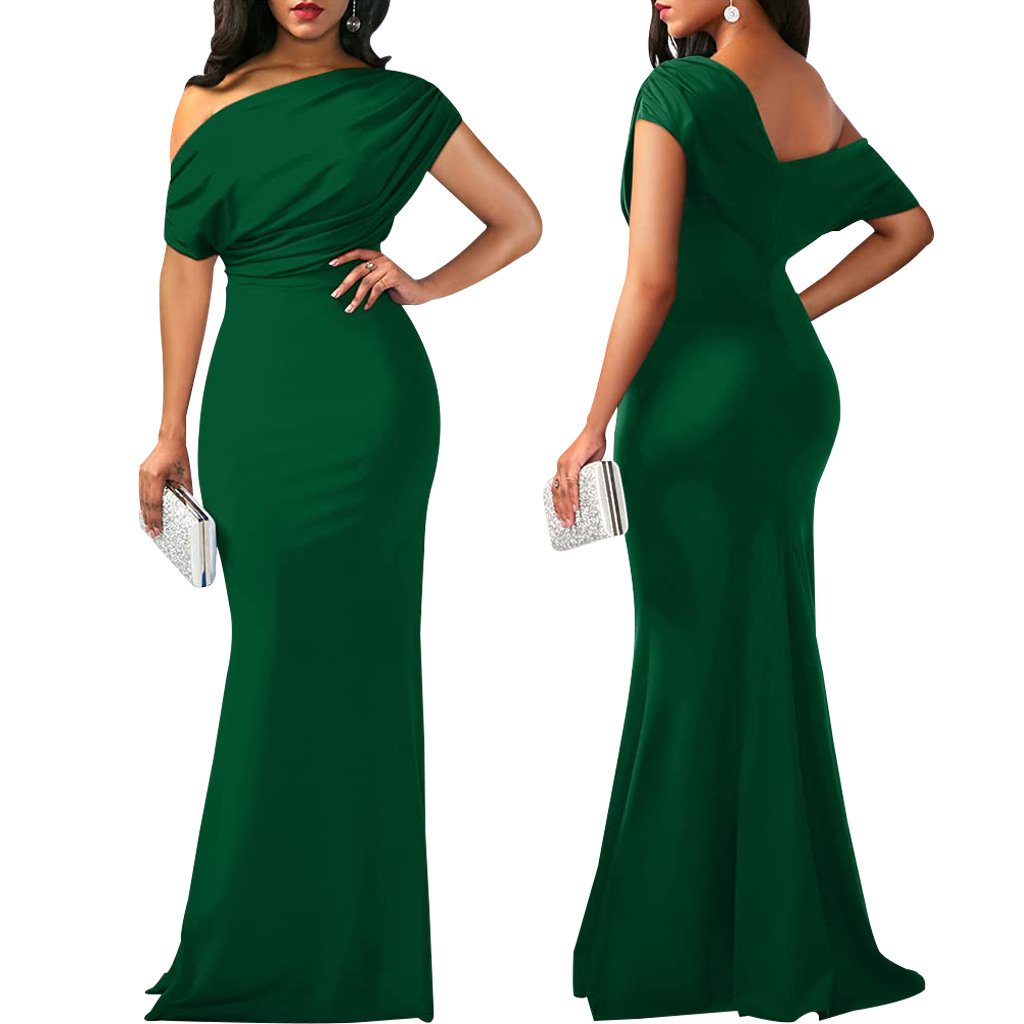 2025 New Women's Elegant Sleeveless Off-Shoulder Bodycon Evening Dress