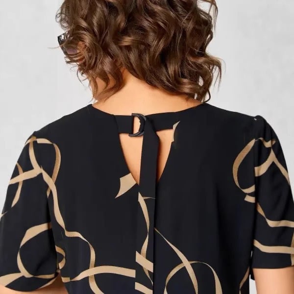 Flowing Midi Dress with V-neck