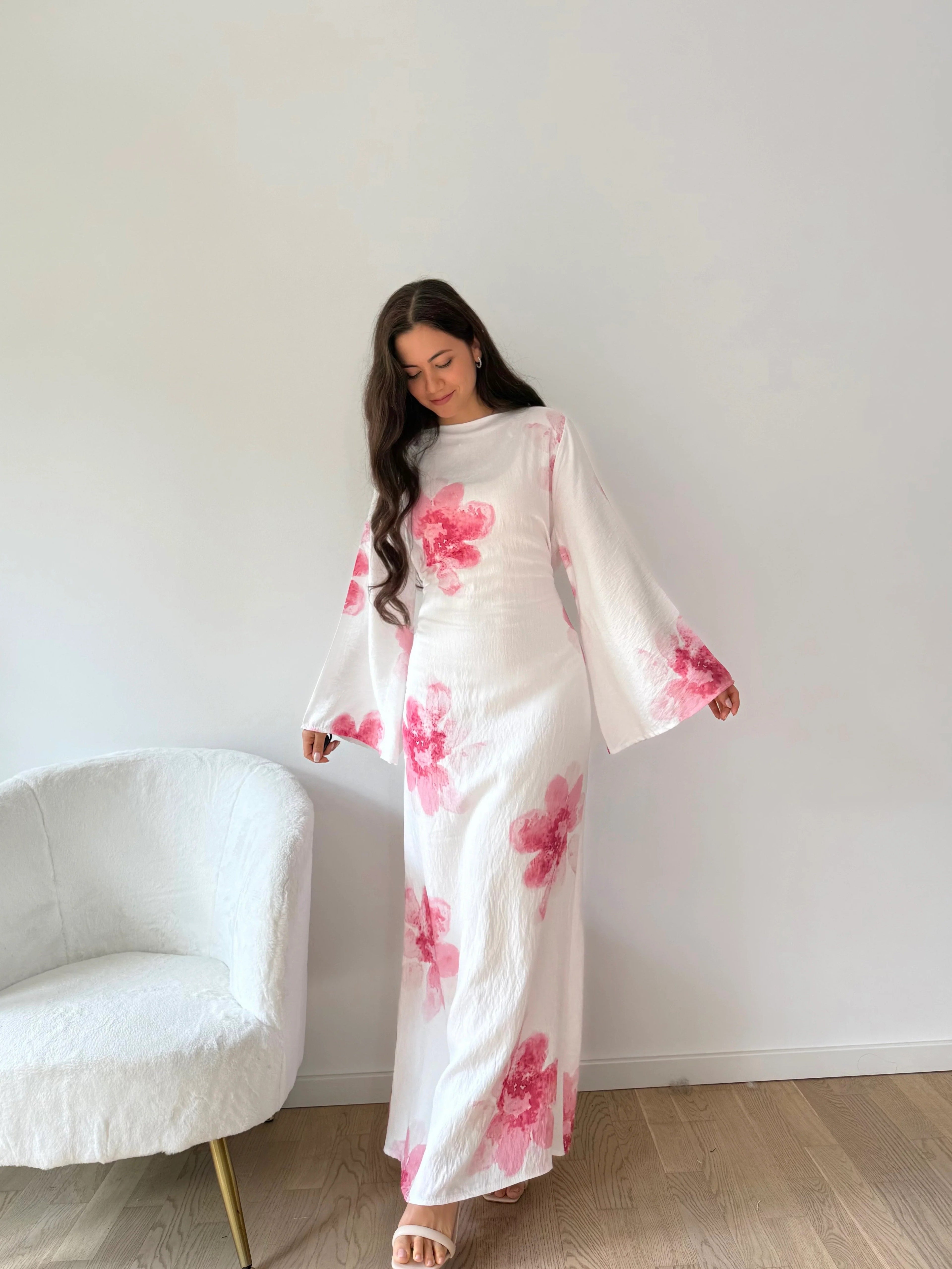 Almost Gone! Ankle-Length Floral Maxi Dress(BUY 2 FREE SHIPPING)