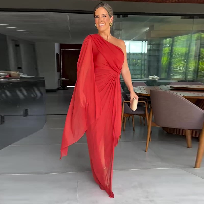 Fashion Raglan Sleeve Split Dress