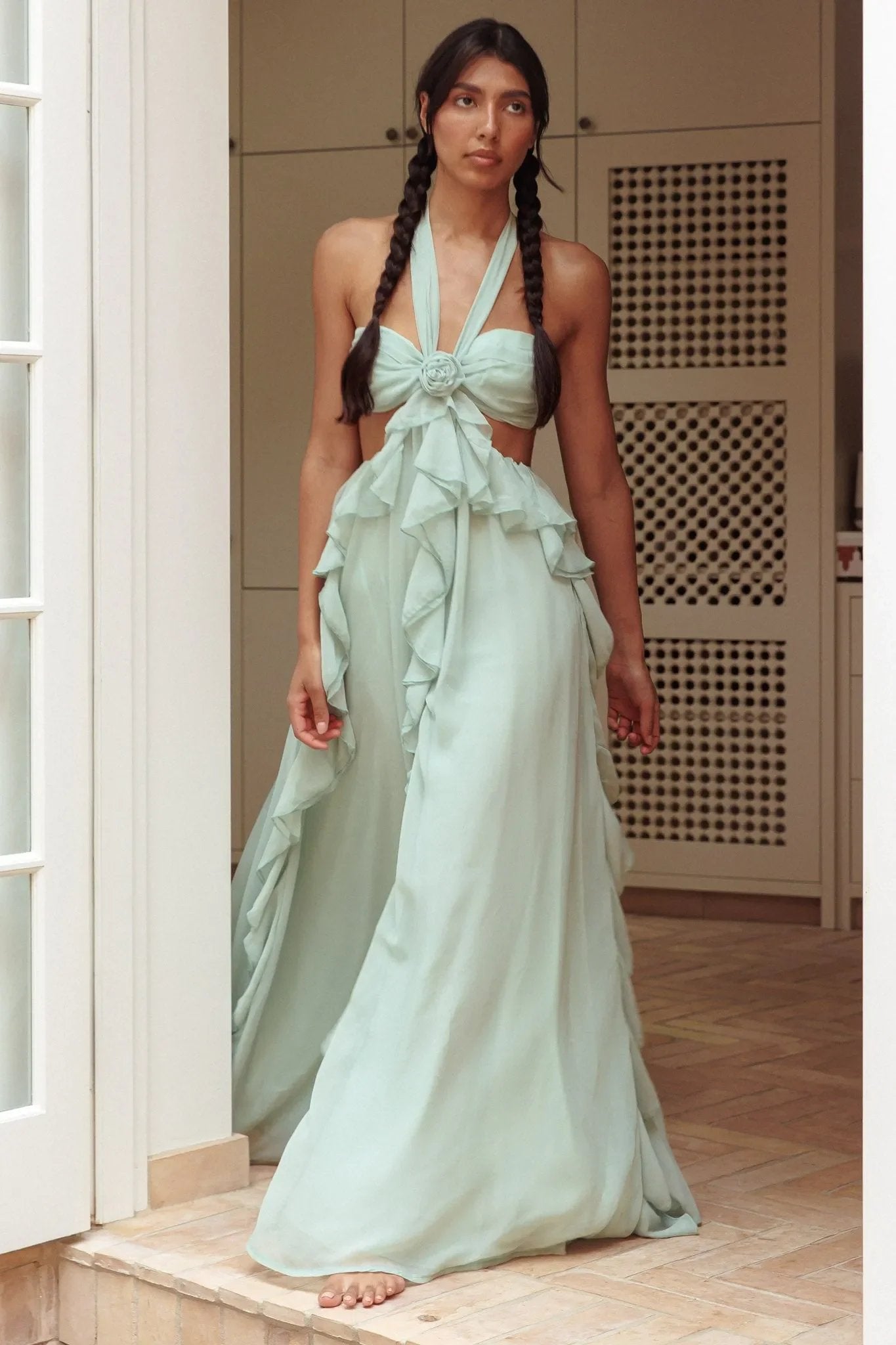 BELLE RUFFLE MAXI DRESS