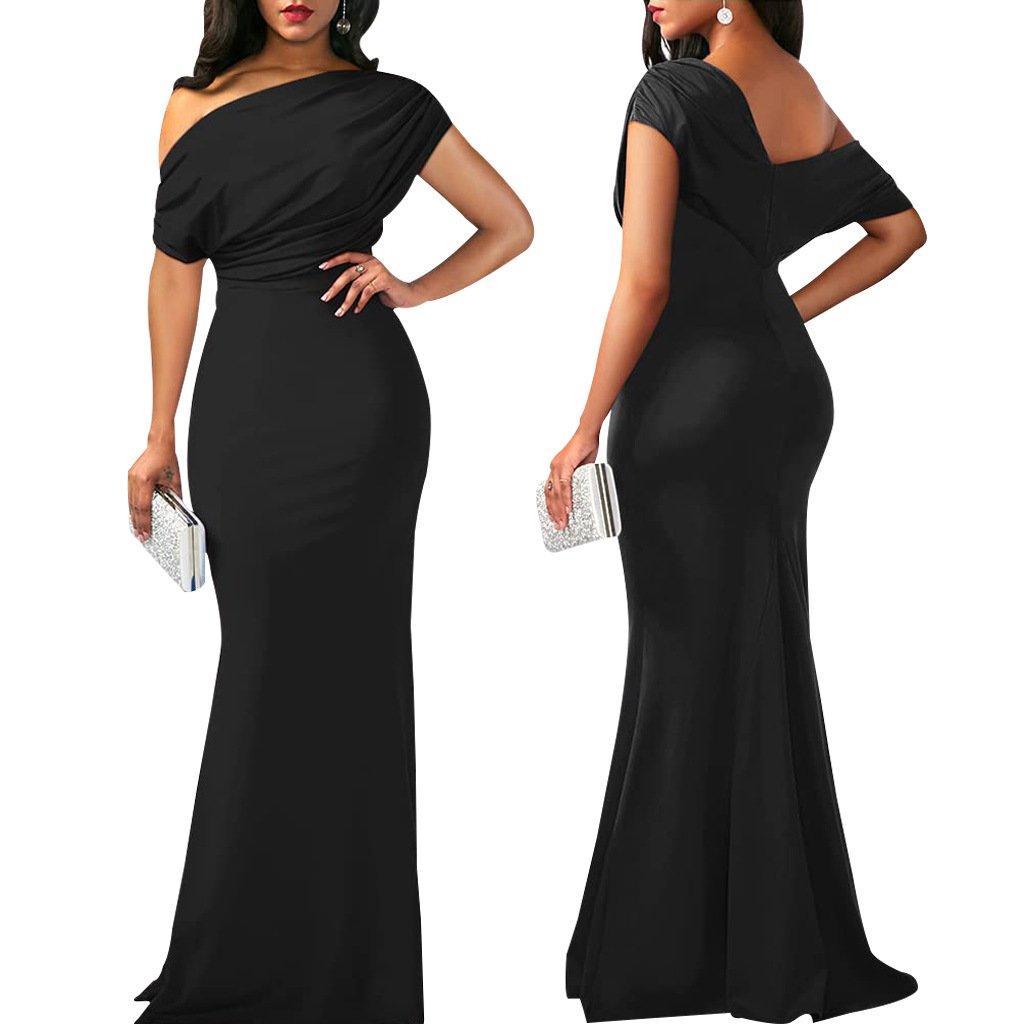 2025 New Women's Elegant Sleeveless Off-Shoulder Bodycon Evening Dress