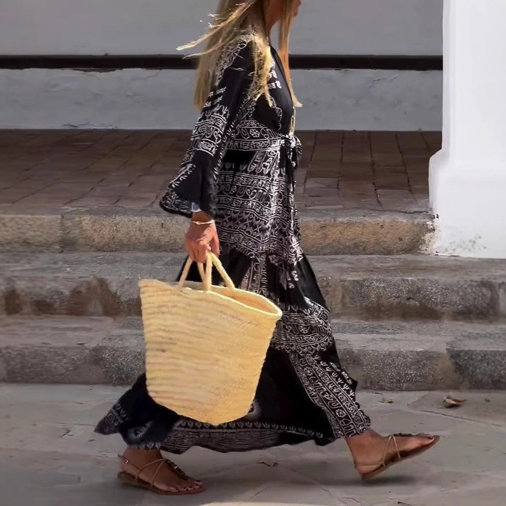 Bohemian Ethnic Print Vacation Dress