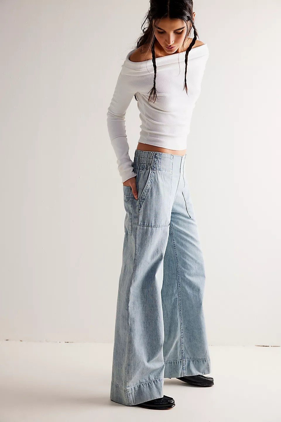 Breezy Denim Pull-On Jeans (Buy 2 Free Shipping)