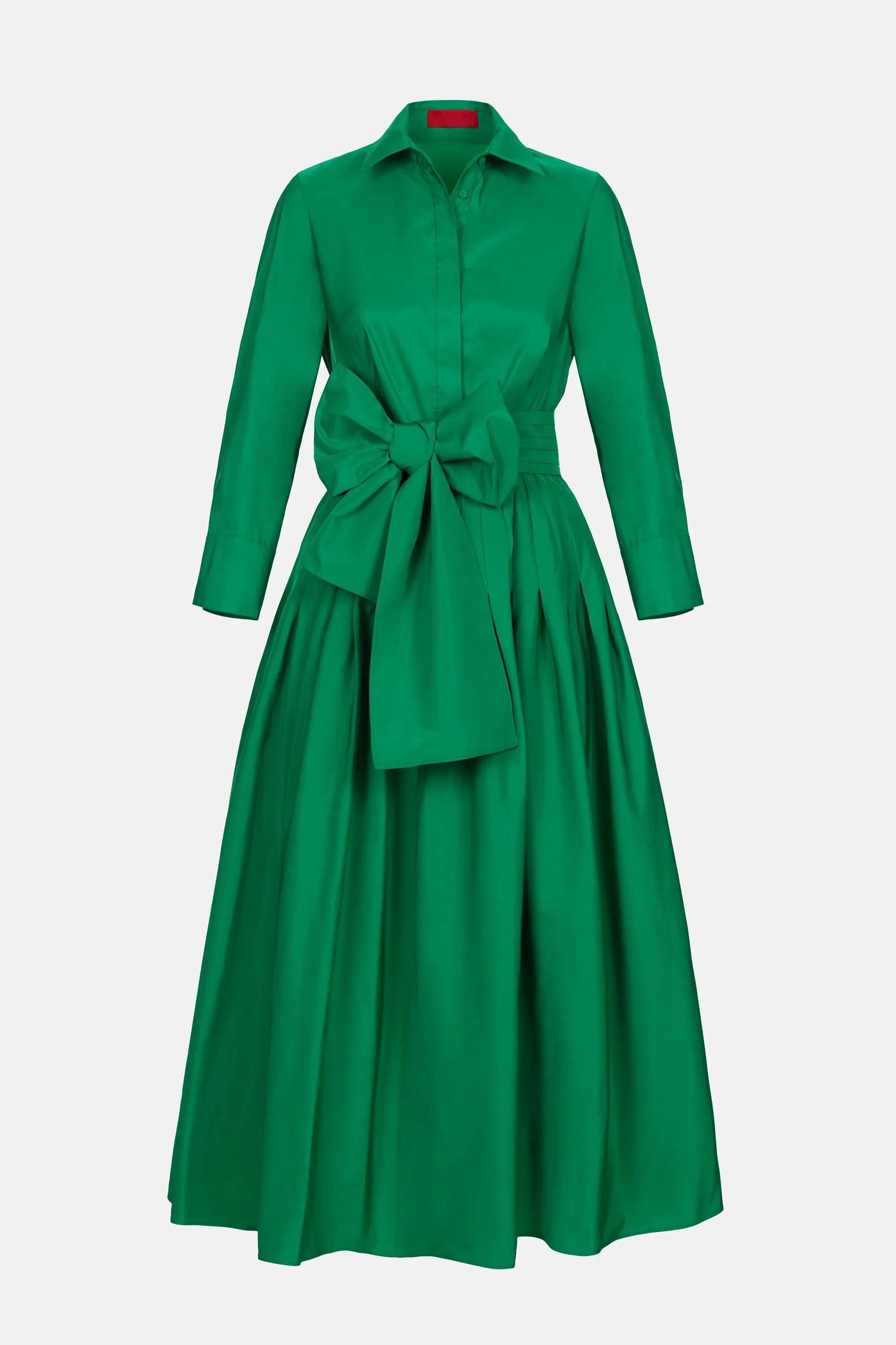 Green Long Sleeve Shirt Dress
