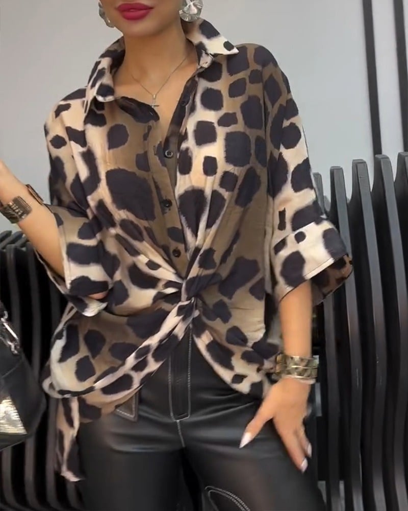 Leopard Print Loose Shirt