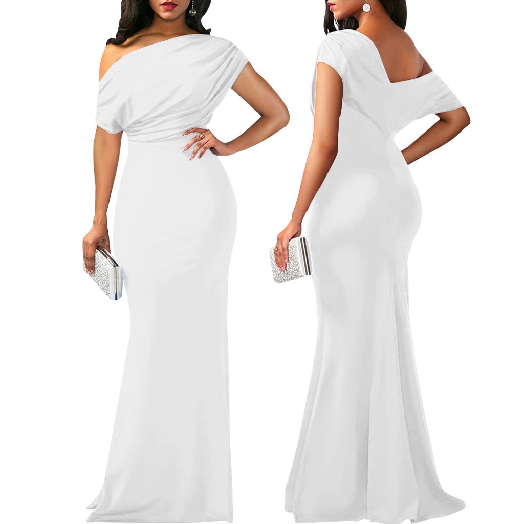 2025 New Women's Elegant Sleeveless Off-Shoulder Bodycon Evening Dress