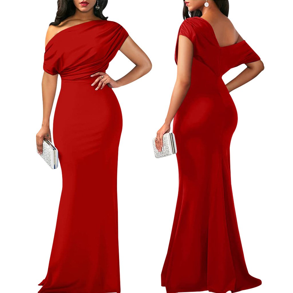 2025 New Women's Elegant Sleeveless Off-Shoulder Bodycon Evening Dress